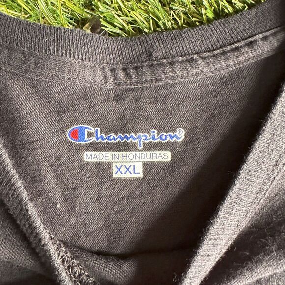 Champion T-Shirt Men’s XXL Black 100% Cotton Casual Tee‎ - Picture 2 of 5